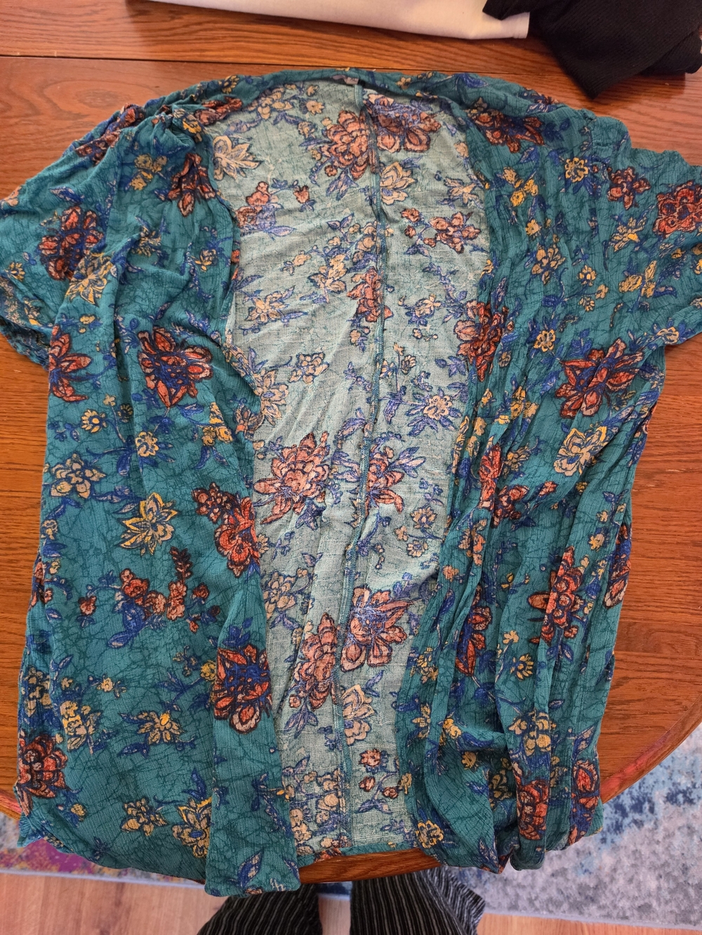 maurices Floral Kimono in Blue & Orange Size XL